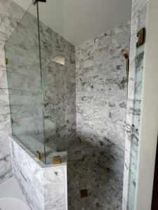 Marble tile Master Bathroom Shower